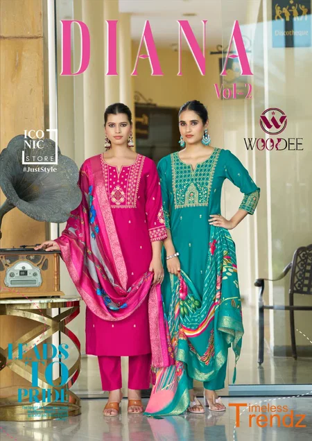 Diana Vol 2 By Woodee Fancy Viscose Kurti With Bottom Dupatta Wholesale Price In Surat